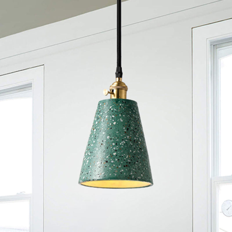 Cone Pendant Lighting in Nordic Style Cement 1 Light Black/Grey/White Hanging Light