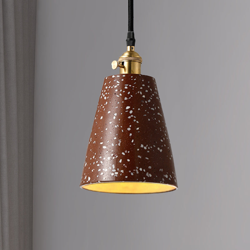 Cone Pendant Lighting in Nordic Style Cement 1 Light Black/Grey/White Hanging Light