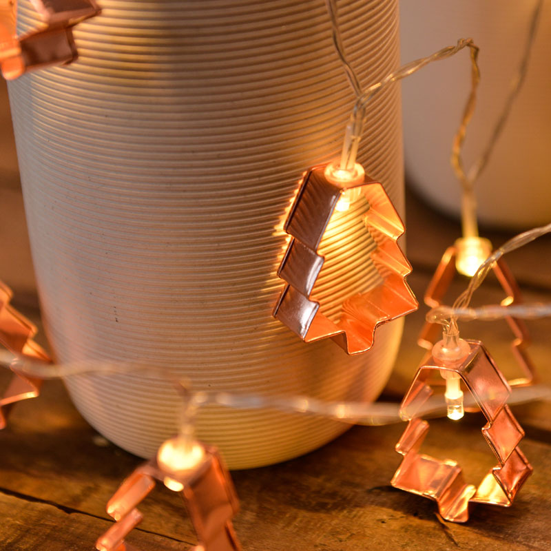 Metallic Hollowed LED Fairy Lighting Decorative Silver Battery String Light for Bedroom