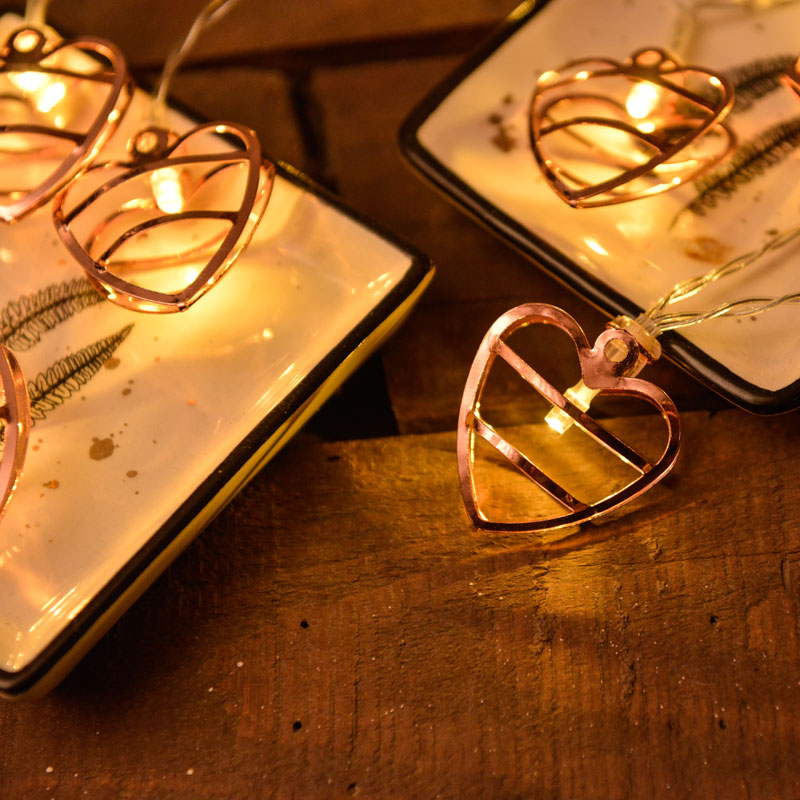 Caged Metallic Battery Powered String Lamp Art Decor Gold LED Christmas Fairy Lighting