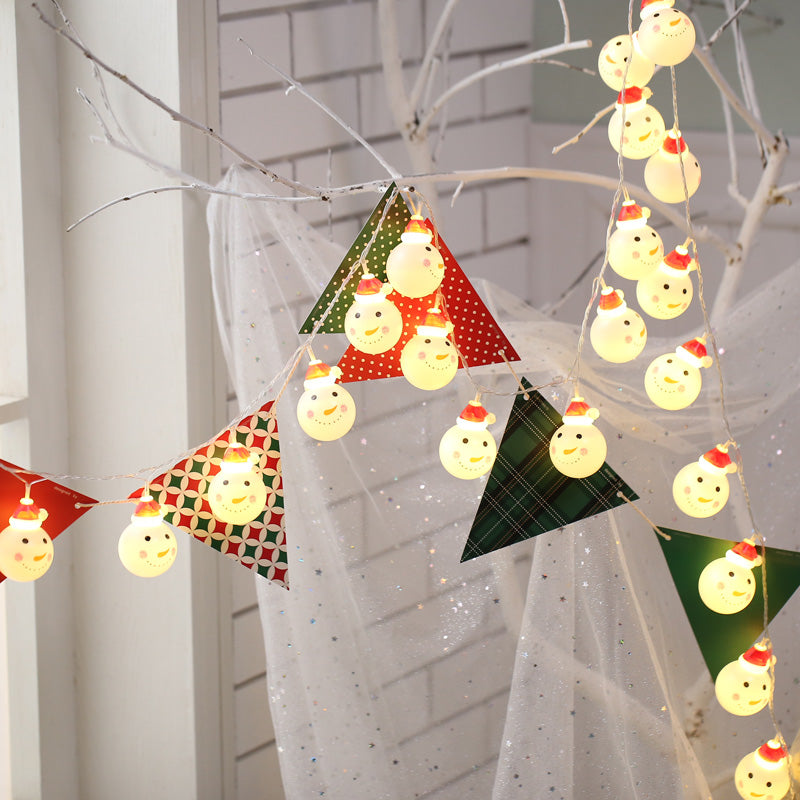 Contemporary Christmas Hat Battery String Light Girls Bedroom LED Fairy Lighting in White