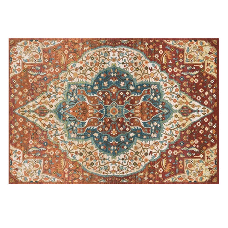 Tapis à imprimé géométrique multi-couleurs mélange de coton mélange oriental tapis intérieur non glissement