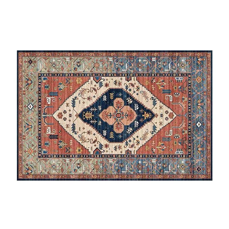 Tapis à imprimé géométrique multi-couleurs mélange de coton mélange oriental tapis intérieur non glissement