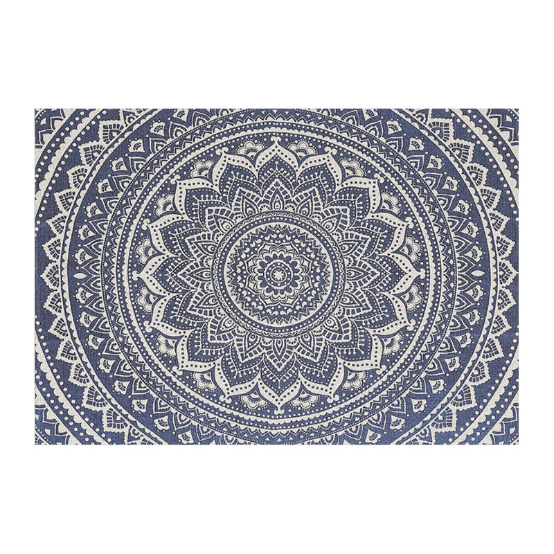 Tapis à imprimé géométrique multi-couleurs mélange de coton mélange oriental tapis intérieur non glissement