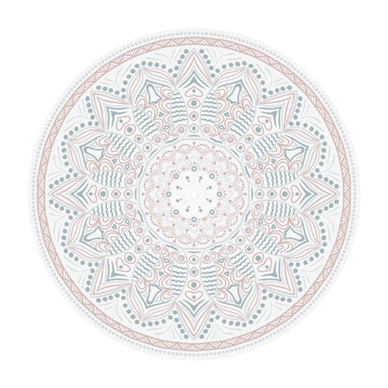 Trendy Flower Printed Rug Multi Color Cotton Blend Area Carpet Pet Friendly Stain-Resistant Indoor Rug for Decoration
