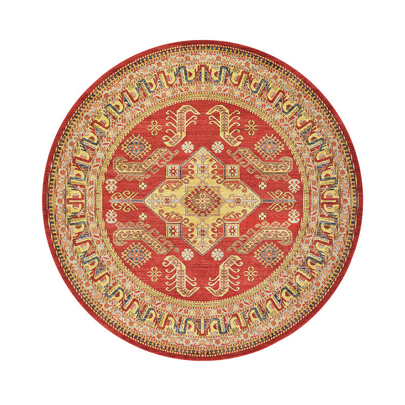 Vintage-Teppich mit geometrischem Druck, mehrfarbiger Polyster-Teppich, rutschfeste Unterseite, haustierfreundlich, pflegeleichter Innenteppich für den Innenbereich
