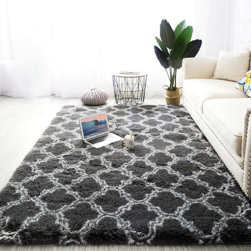 Casual Patterned Rug Multi Color Synthetics Area Carpet Non-Slip Backing Stain-Resistant Easy Care Indoor Rug for Room