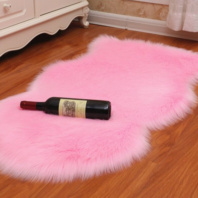 Multi-Color Solid Color Rug Fuzzy Casual Indoor Rug Anti-Slip Backing Pet Friendly Washable Area Carpet for Bedroom