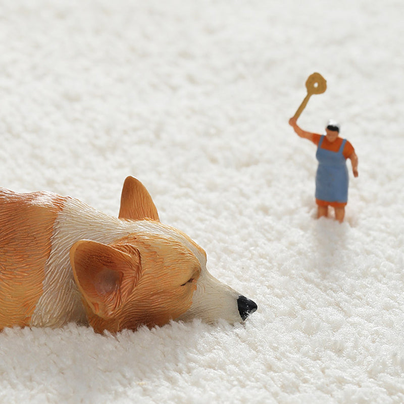 Multi-Colored Plant Printed Rug Lamb Wool Nordic Area Carpet Non-Slip Backing Pet Friendly Indoor Rug for Bedroom