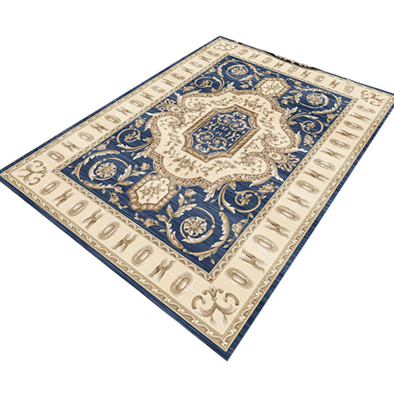 Mehrfarbiger moderner Teppich aus Polyster mit Blumenmuster, rutschfeste Rückseite, schmutzabweisender Innenteppich für den Salon