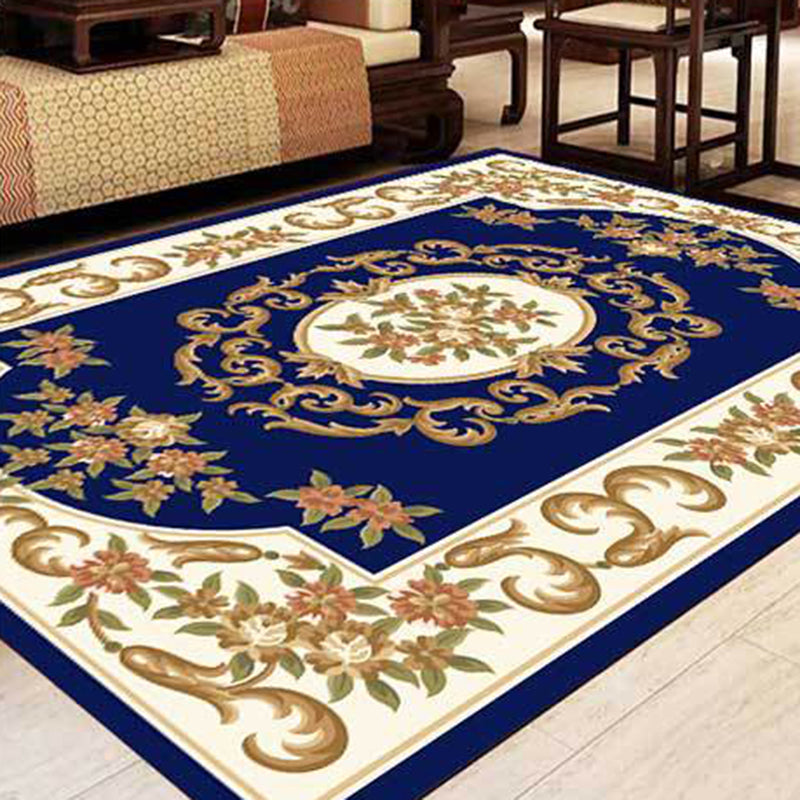 Mehrfarbiger moderner Teppich aus Polyster mit Blumenmuster, rutschfeste Rückseite, schmutzabweisender Innenteppich für den Salon