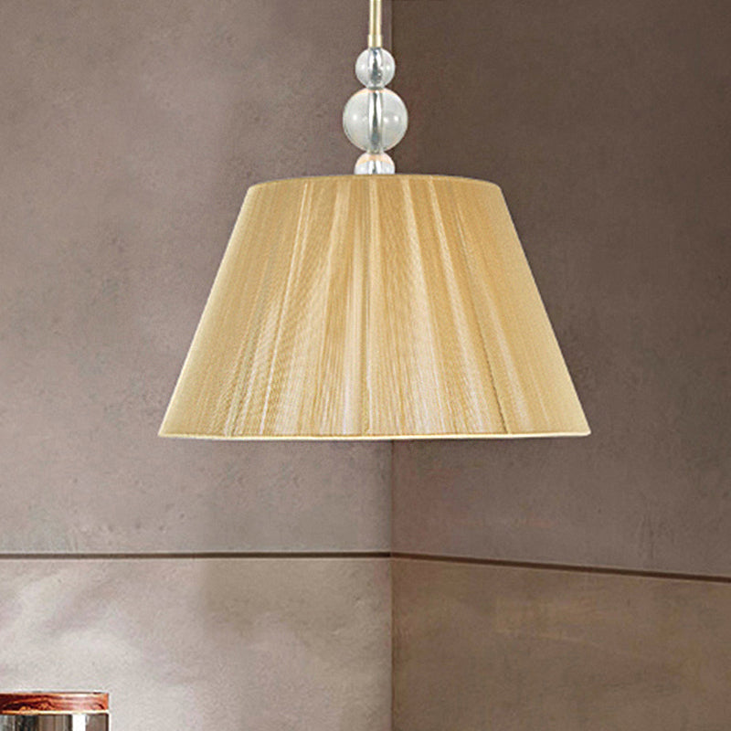Tan 1 Light Light Lighting Freeture Fabric Classic Drum Hanging Lamp per corridoio