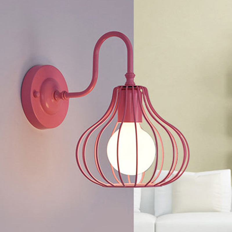 1 leichte Zwiebel Wandleuchte Licht Loft Style Schwarz/Weiß Metallic Mini Wandbeleuchtung mit Schwanenhalsarm für Schlafzimmer