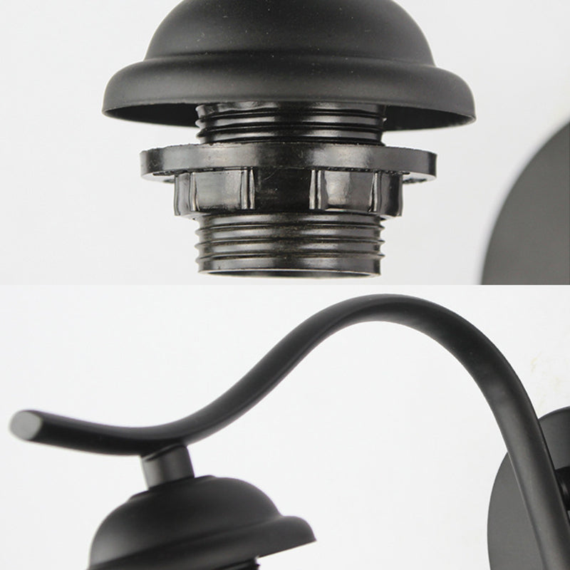 Mediterranean Dome Wall Lighting with Curved Arm Stained Glass 1 Light Sconce Light in White/Clear