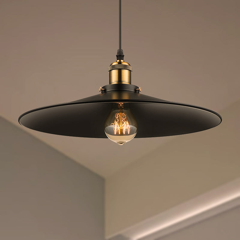 Metallkonische Decke Anhänger Industrial Style 1 Licht Esstisch Deckenleuchte in Messing/verwittertem Messing