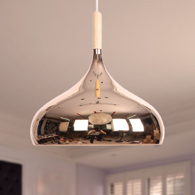 1 têtes de bol de bol d'éclairage pendentif moderniste élégant chromé / or / rose or métallique suspendue en suspension pour table à manger