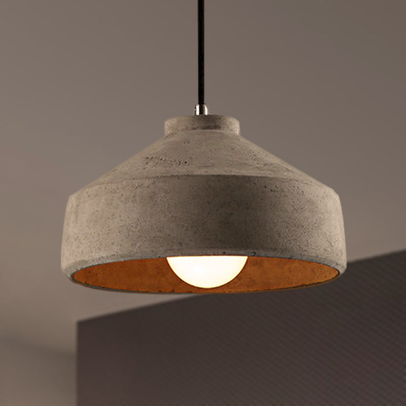 6.5"/8.5"/10.5" Dia Barn/Cylinder/Dome Cement Pendant Lighting Industrial 1 Light Dining Table Ceiling Light Fixture with Adjustable Cord in Grey