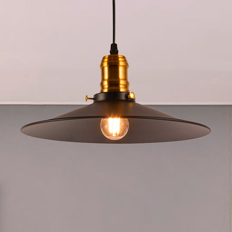 1/2/3-Pack Cone Metallic Hanging Light Industrial Style 8.5"/10" Wide 1 Bulb Dining Table Pendant Lamp in Black Finish