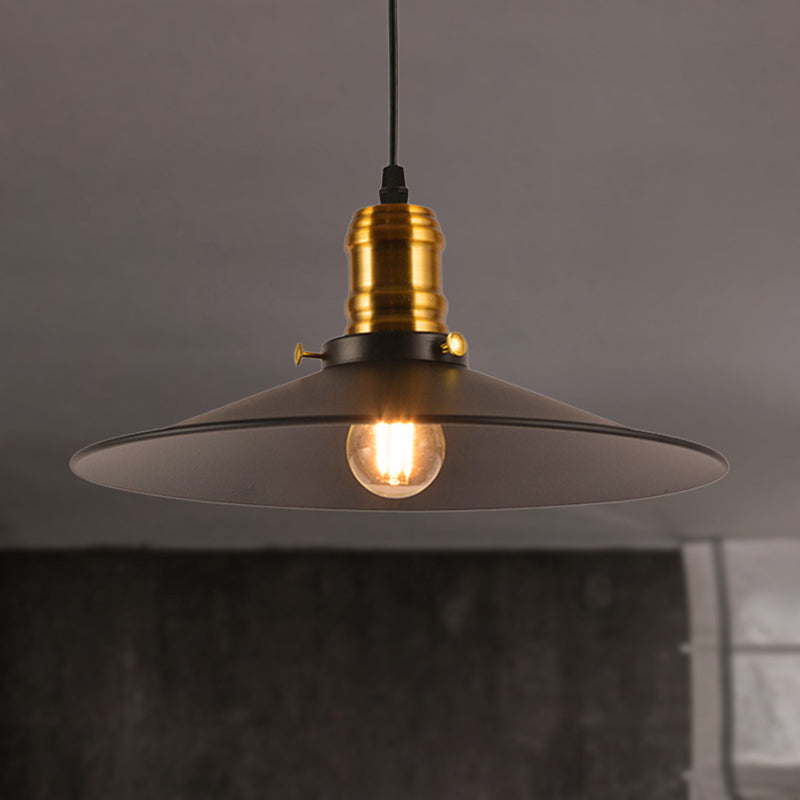 1/2/3-Pack Cone Metallic Hanging Light Industrial Style 8.5"/10" Wide 1 Bulb Dining Table Pendant Lamp in Black Finish
