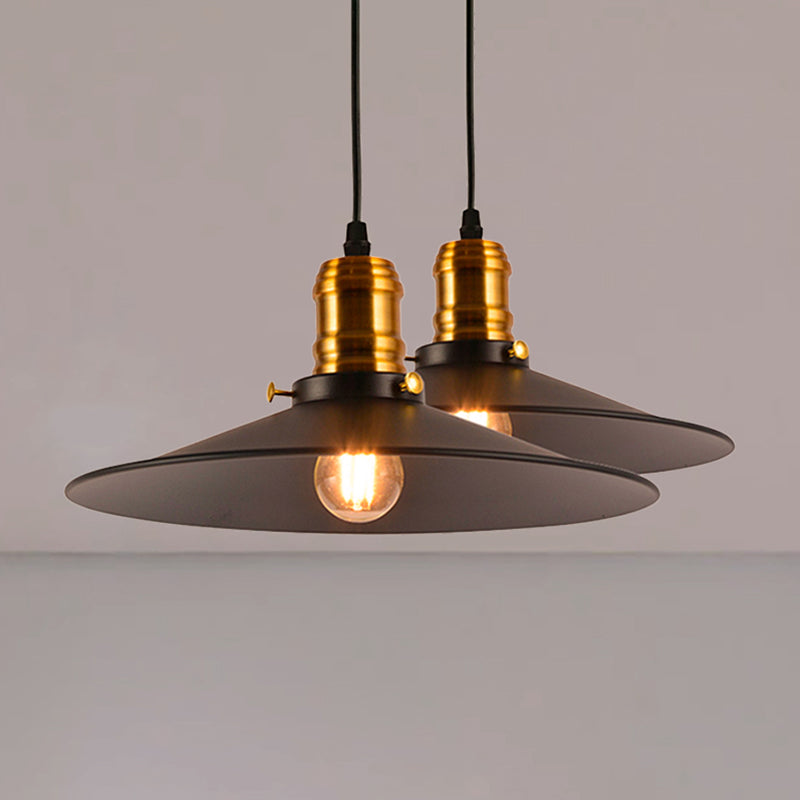 1/2/3-Pack Cone Metallic Hanging Light Industrial Style 8.5"/10" Wide 1 Bulb Dining Table Pendant Lamp in Black Finish