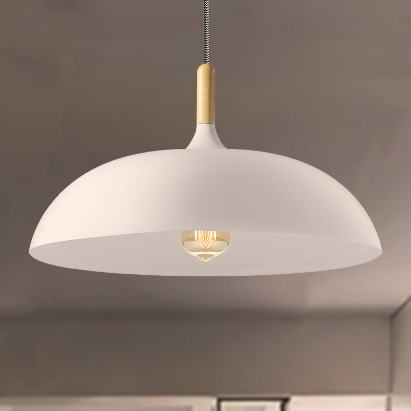Acabado negro/blanco Domina Costrada Luz de lámpara de estilo retro 1 Bulbo Lámpara colgante de cocina con cordón ajustable