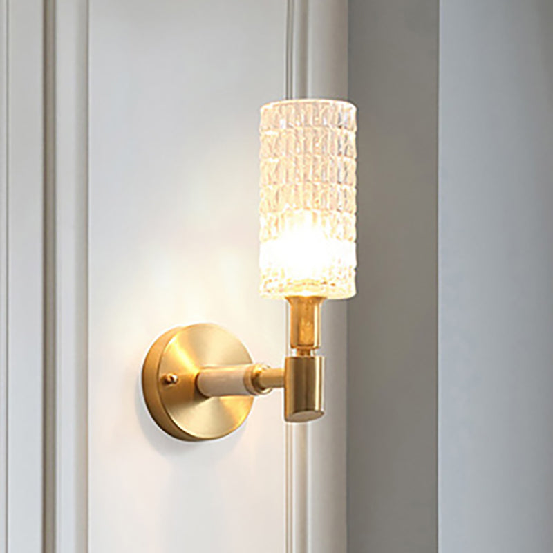 1 corridoio leggero Light Contemporary Style Oro Finitura Gold Sconcetto con bombola in vetro sfaccettato