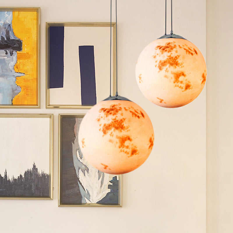 Pendant Lamp for Bedroom, Modern Globe Shade Ceiling Light Fixture in Chrome for Kids