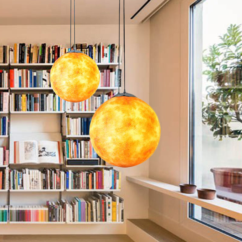 Pendant Lamp for Bedroom, Modern Globe Shade Ceiling Light Fixture in Chrome for Kids