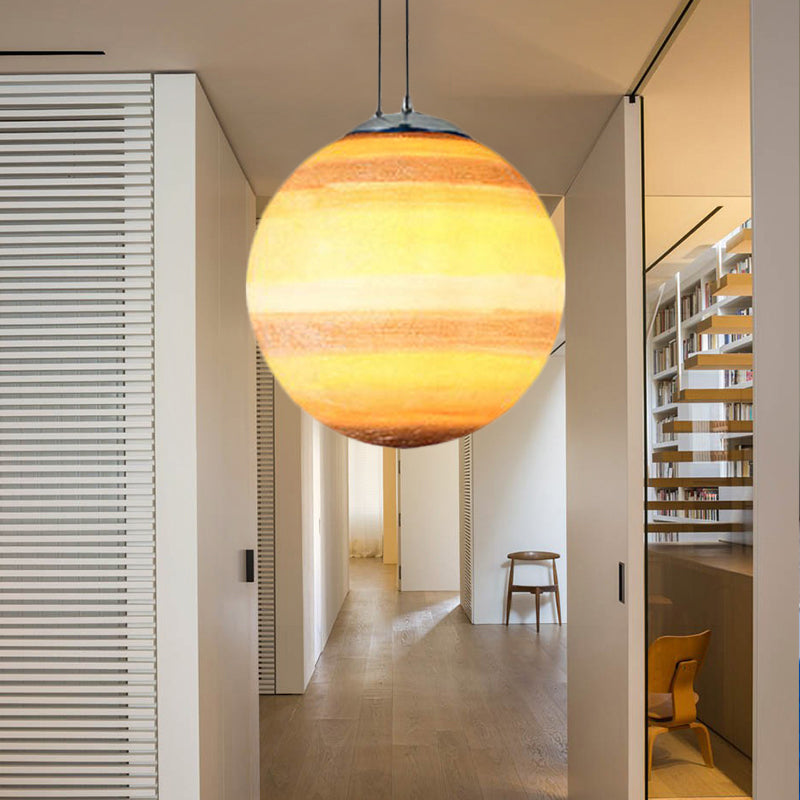 Pendant Lamp for Bedroom, Modern Globe Shade Ceiling Light Fixture in Chrome for Kids