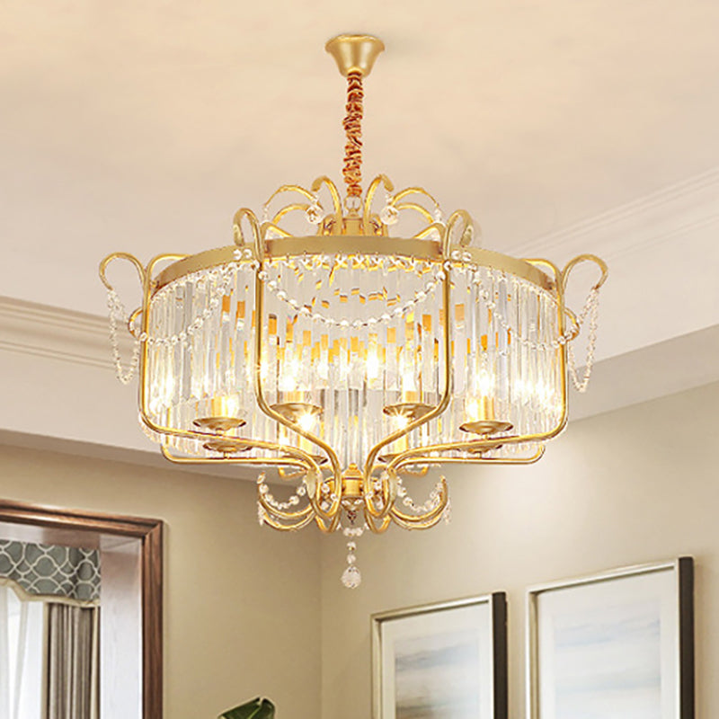 Lampadella Lantern Luce contemporanea sfaccettata PRISM CRIDULO CERCHIO 8 LUCI SORDAGGIO SUGGERIMENTO BLACO/Oro