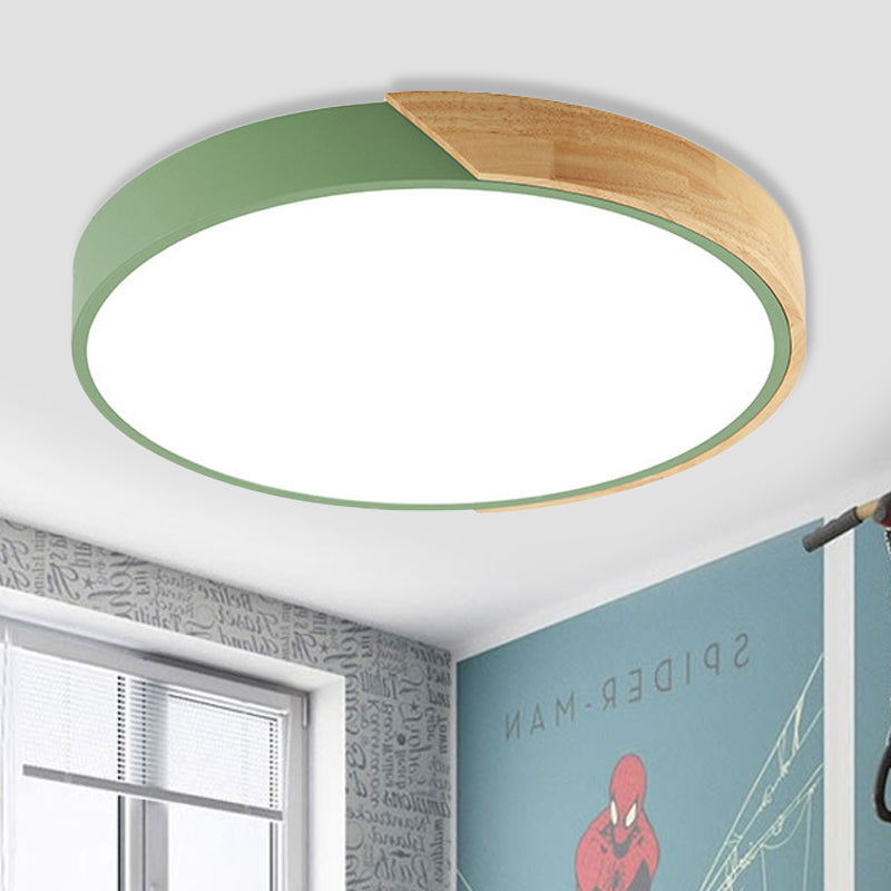 Macaron Loft Circle Plafonnier LED en acrylique pour la maternelle