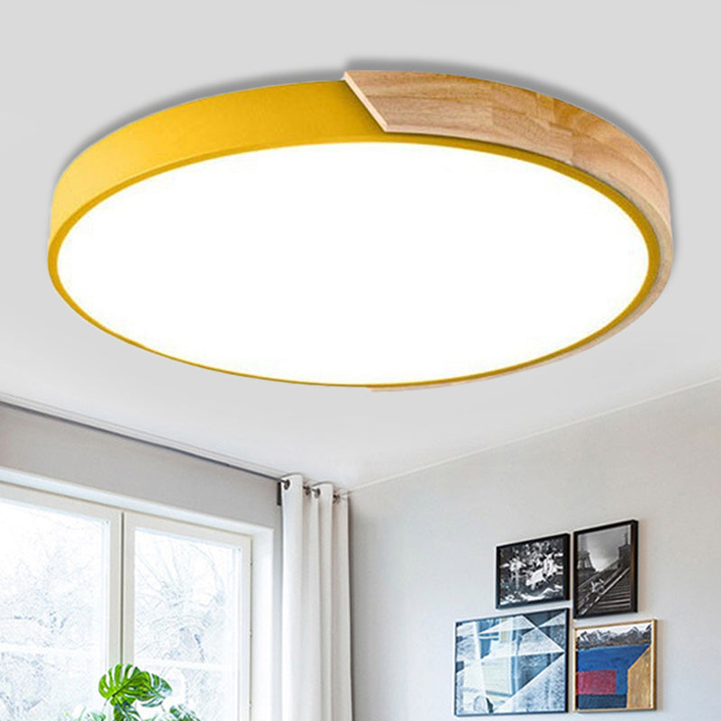 Macaron Loft Circle Plafonnier LED en acrylique pour la maternelle