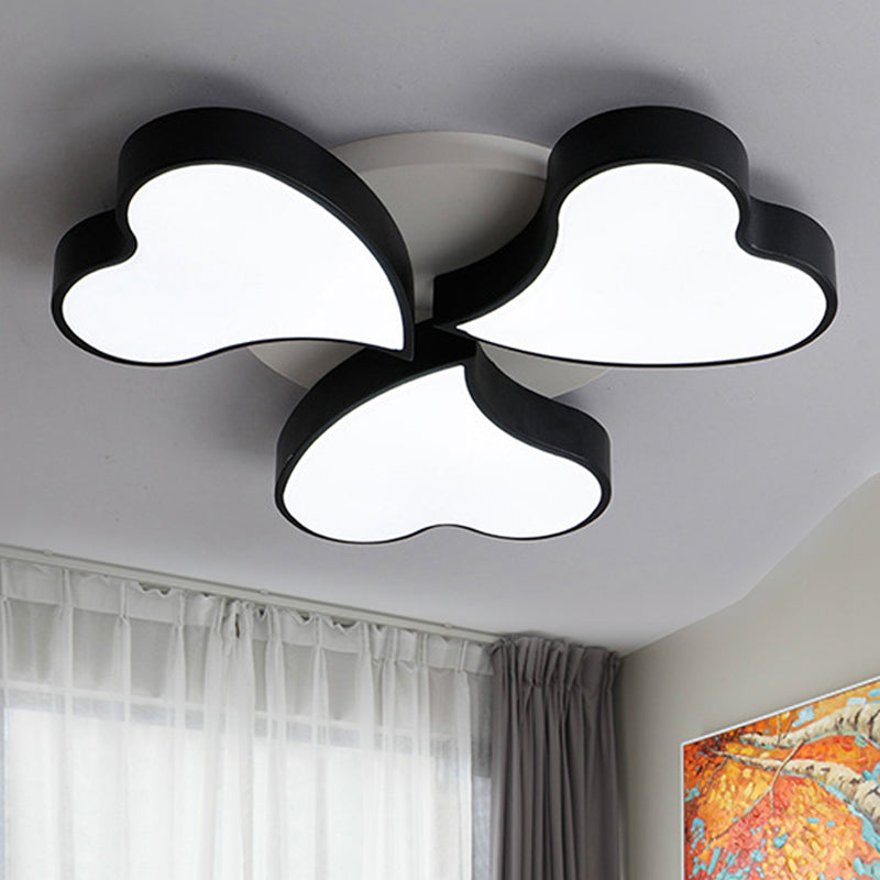 Plafonnier en forme de cœur en acrylique, plafonnier LED Art déco en blanc pour chambre à coucher