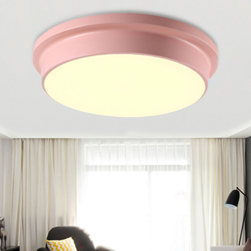 Nordic Macaron Farbige Decke Licht Runde Form Acryl Flushmount Light for Child Bedroom