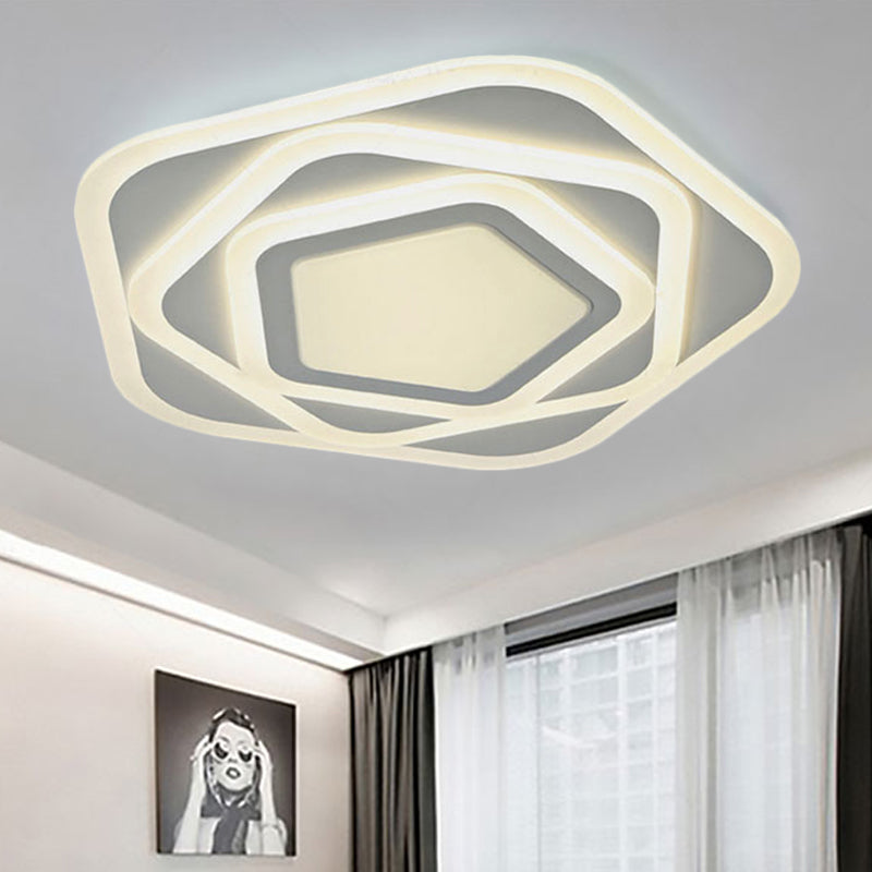Pentagon Woonkamer Inbouw Plafondlamp Acryl Moderne Eigentijdse Plafondlamp In Wit