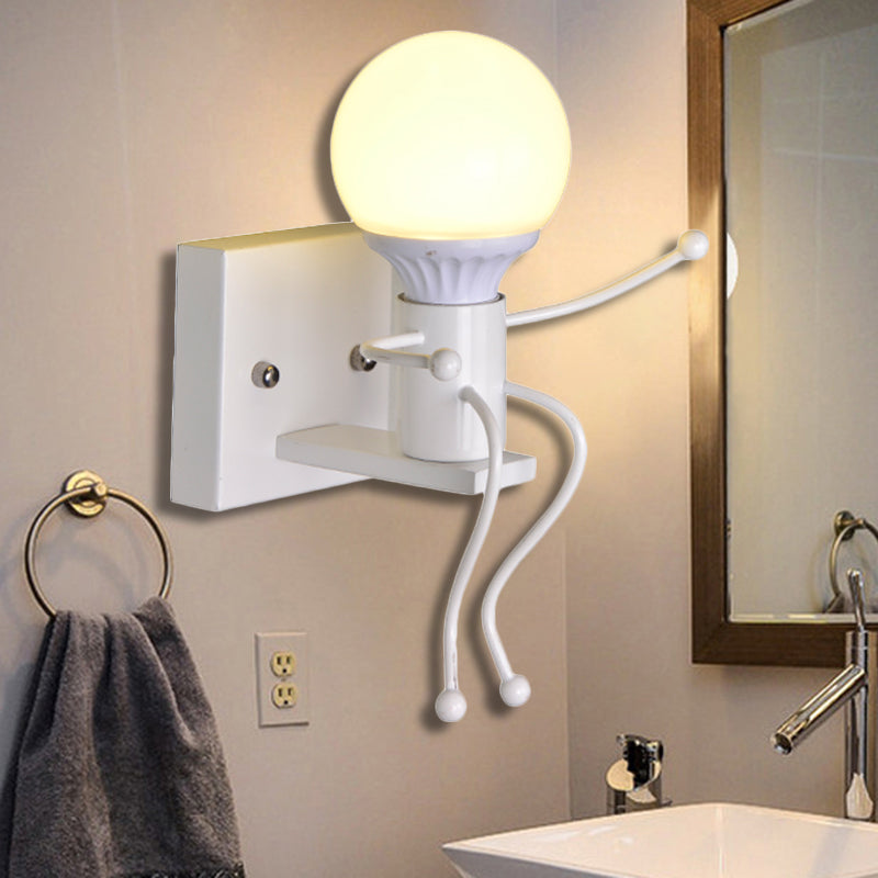 Metalen kleine robotwandlicht kale lamp één licht moderne stijl muur sconce voor gangbadkamer