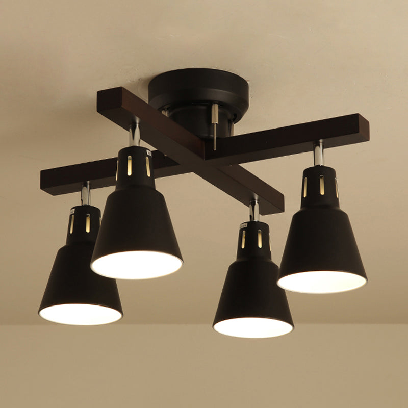 MONOCHROME BEAU SUBSEMBLE SEMI FLUX PLADIER LIGHT 4 LIGLES MODERNE METALLIQUE PLAFIQUE POUR LA CHAMBRE