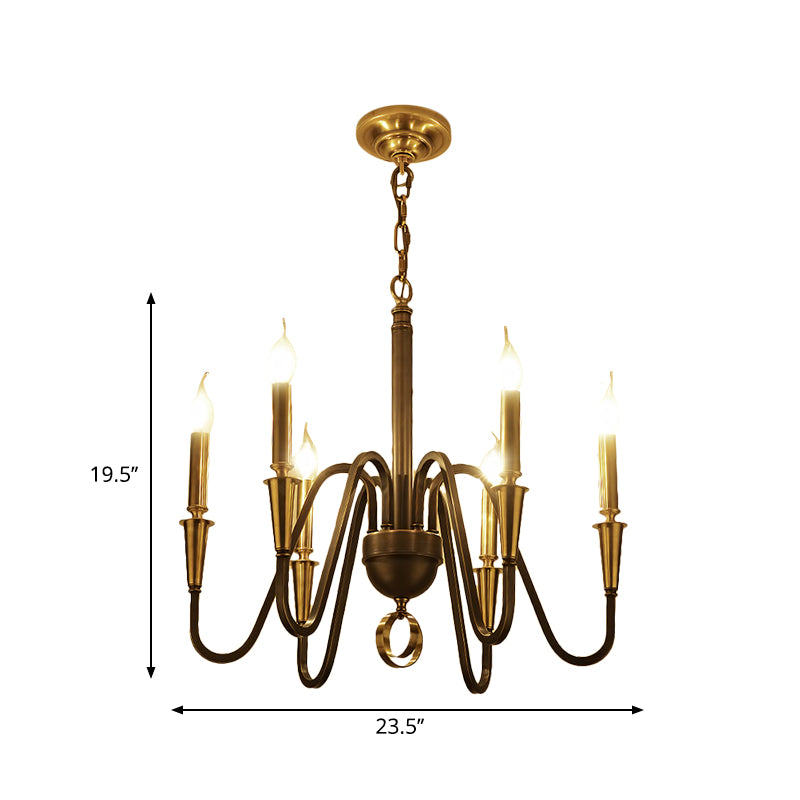 Messing kaarsen plafond hanglamp traditioneel metaal 6/8 lichten woonkamer kroonluchter verlichtingsarmatuur