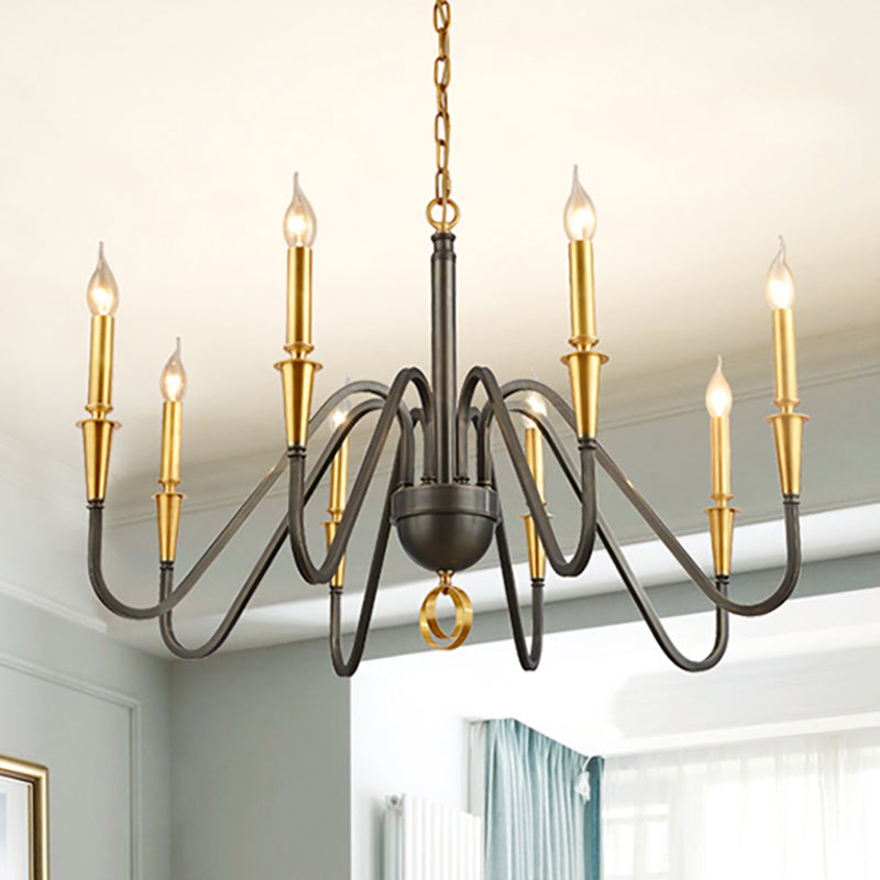 Messing kaarsen plafond hanglamp traditioneel metaal 6/8 lichten woonkamer kroonluchter verlichtingsarmatuur