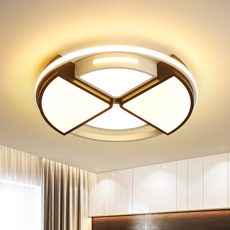 16"/19.5" W Fan Shape Led Flush Ceiling Light Modern Simple Close to Ceiling Light with Metal and Acrylic Shade