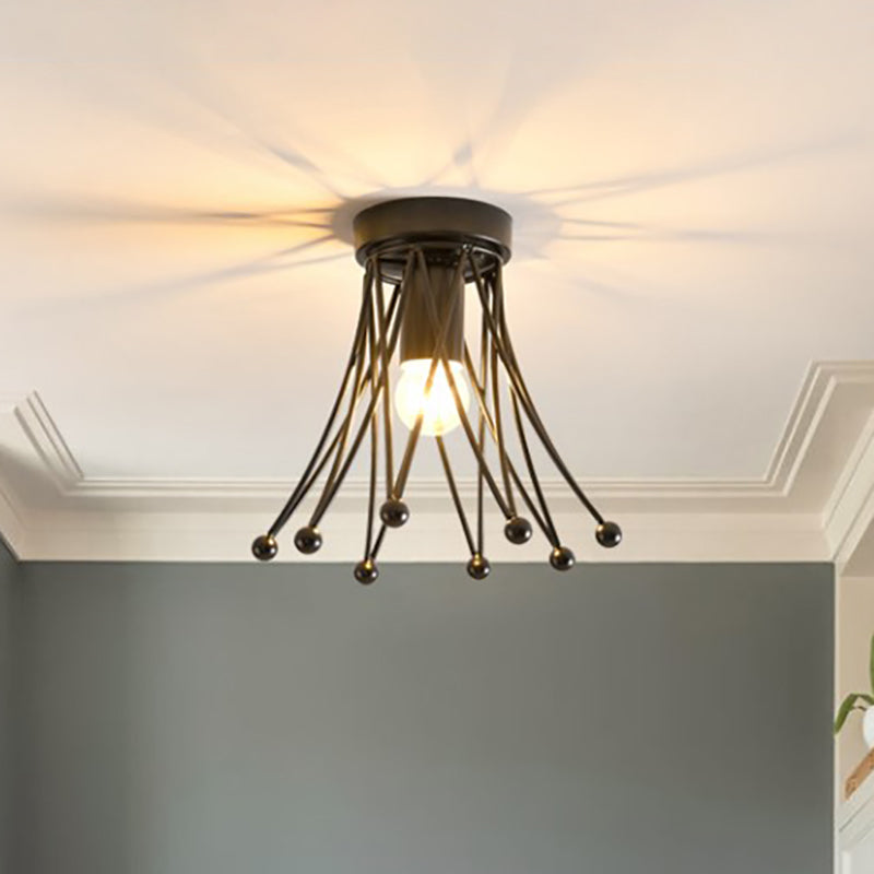 Metallische Kronen-Unterputzbeleuchtung, moderne 1-flammige Kinder-Deckenleuchte in Schwarz/Gold/Weiß