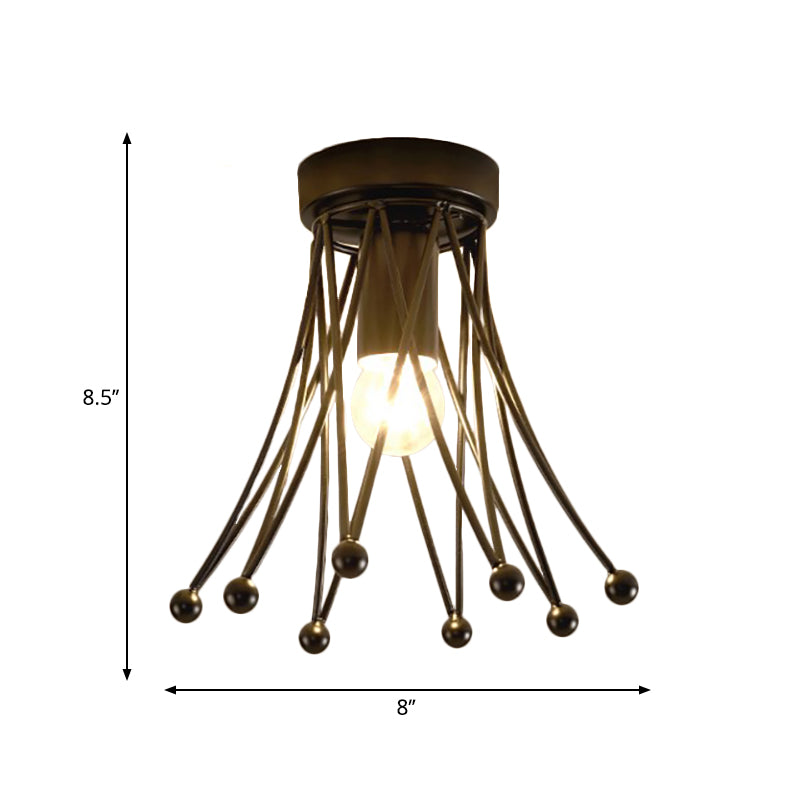 Metallic Crown Flush Mount Lighting Modern 1 Light Kids Flush Ceiling Light in Black/Gold/White