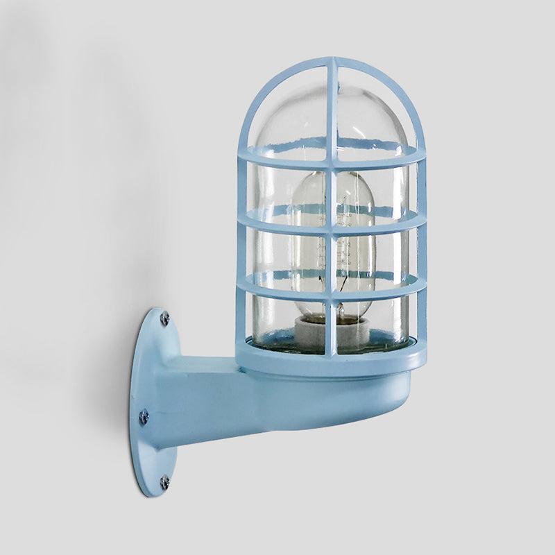Cilinder heldere glazen wand gemonteerd lamp industriële eenmalige lamp woonkamer lampje in roze/blauw/groen met kooi