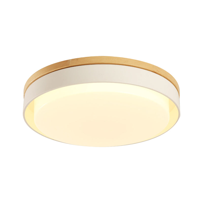 Iluminación empotrada redonda azul/blanca/amarilla, montaje empotrado de techo Led de metal macarrón nórdico con pantalla acrílica, 12"/18,5" W