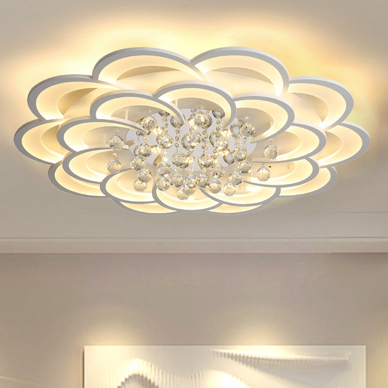 20.5 "/27" /31.5 " W Modern Floral Iron Flush Mount Licht LED Wit Plafond Licht Armatuur in Warm/Wit Licht