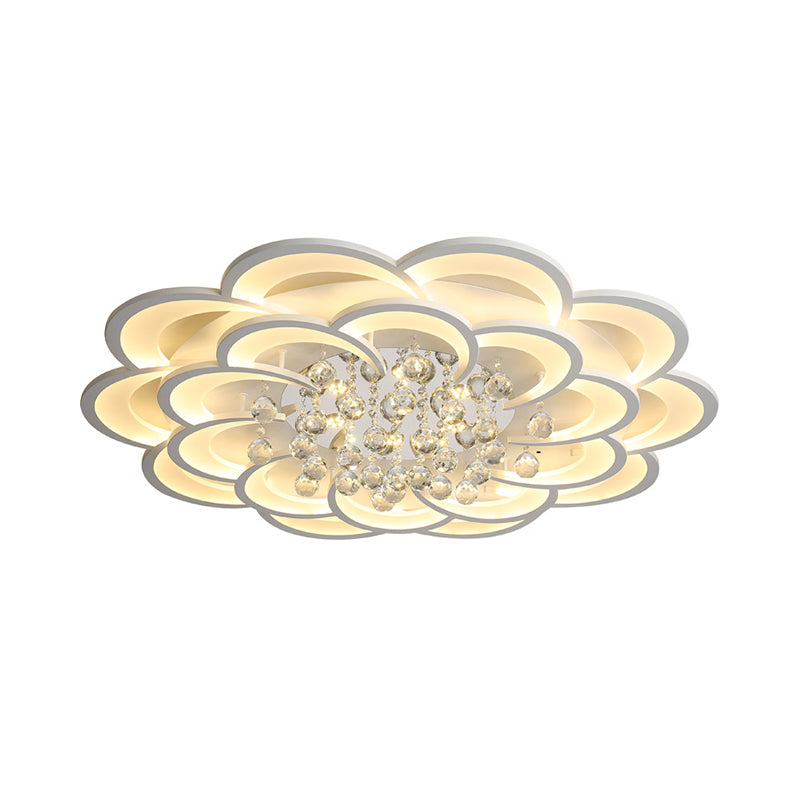 20.5"/27"/31.5" W Modern Floral Iron Flush Mount Light LED White Ceiling Light Fixture in Warm/White Light