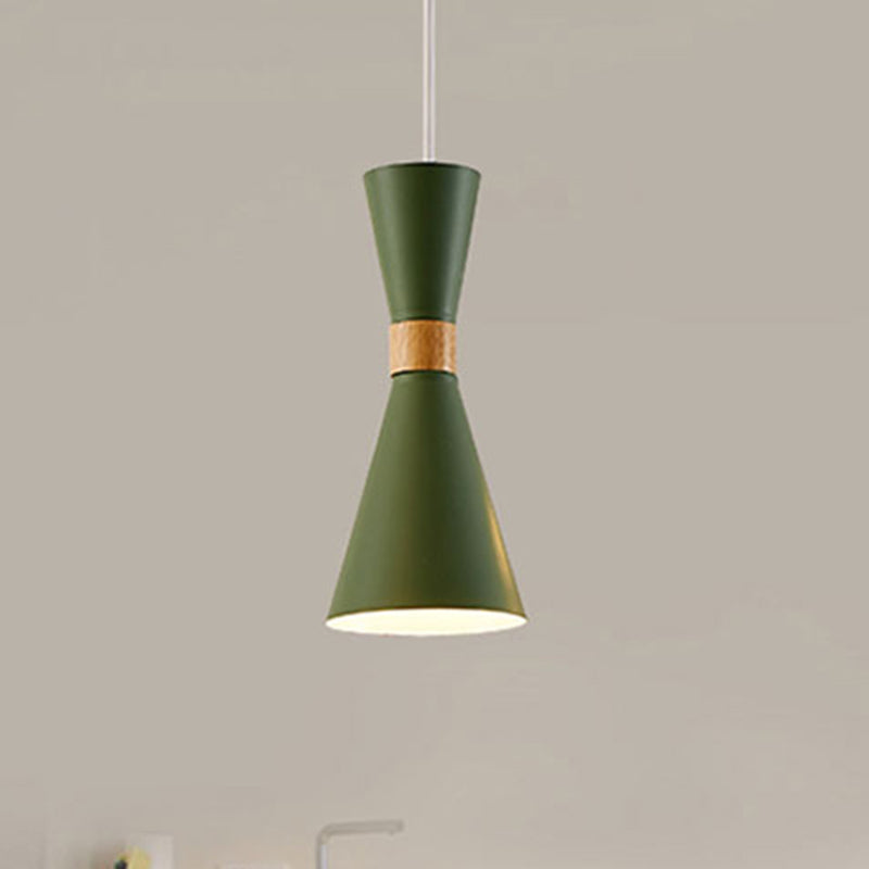 Metal Hourglass Mini Pendant Light Living Room Hallway 1 Light Nordic Hanging Lamp