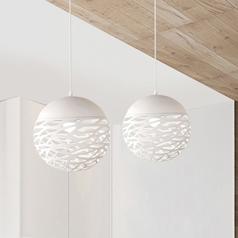 Luz de comedor de luz colgante de globo hueco metálico 1 Luz de colgante contemporáneo de luz