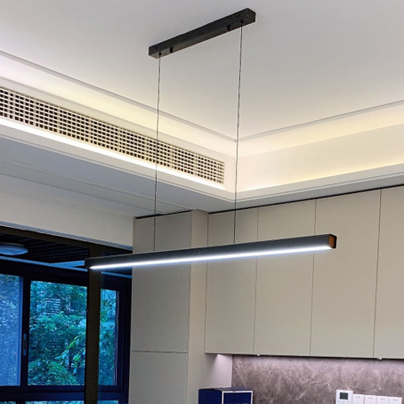 Fun a pendente in metallo a led lineare minimalista in nero.