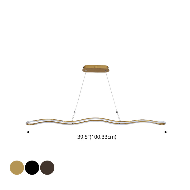 Salle à manger à bande ondulée kit de lampe suspendue acrylique moderniste LED-île pendentif